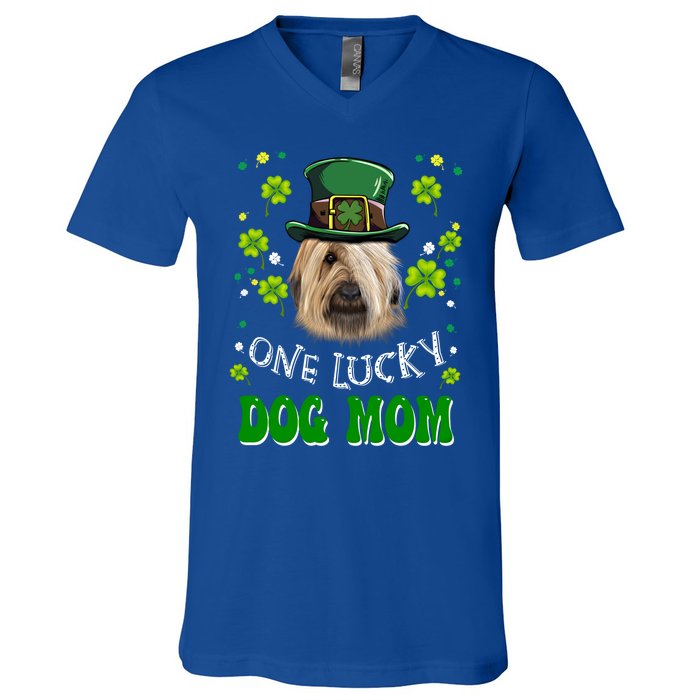 Briard One Lucky Dog Mom Funny Dogs Lover St Patrick's Day Gift V-Neck T-Shirt