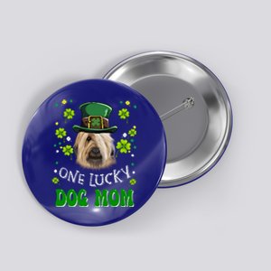 Briard One Lucky Dog Mom Funny Dogs Lover St Patrick's Day Gift Button