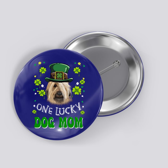 Briard One Lucky Dog Mom Funny Dogs Lover St Patrick's Day Gift Button