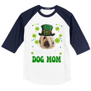 Briard One Lucky Dog Mom Funny Dogs Lover St Patrick's Day Gift Baseball Sleeve Shirt