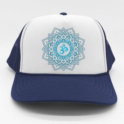 Blue Om Meditation Mandala Trucker Hat