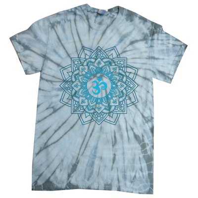 Blue Om Meditation Mandala Tie-Dye T-Shirt