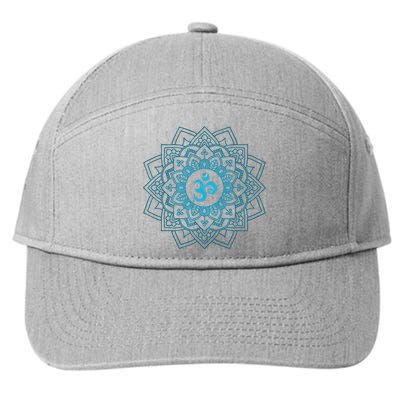 Blue Om Meditation Mandala 7-Panel Snapback Hat