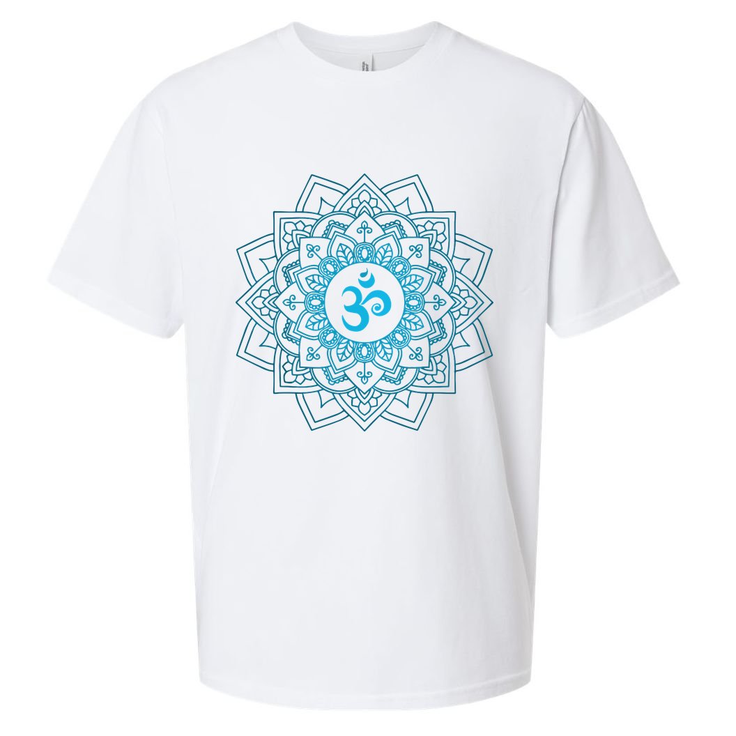 Blue Om Meditation Mandala Sueded Cloud Jersey T-Shirt