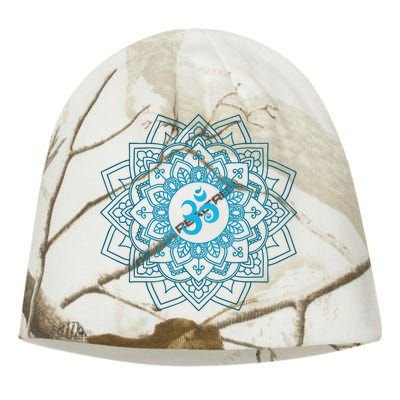 Blue Om Meditation Mandala Kati - Camo Knit Beanie