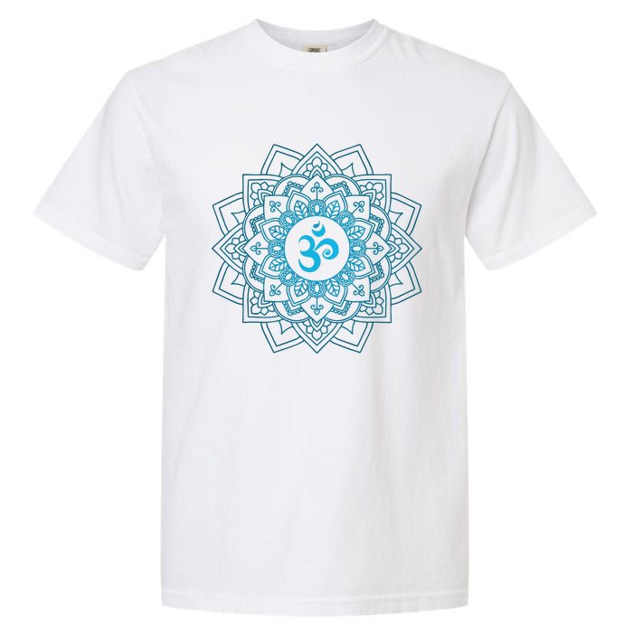 Blue Om Meditation Mandala Garment-Dyed Heavyweight T-Shirt