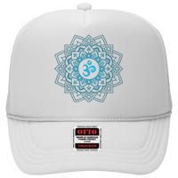 Blue Om Meditation Mandala High Crown Mesh Back Trucker Hat