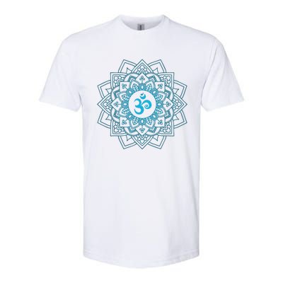 Blue Om Meditation Mandala Softstyle® CVC T-Shirt