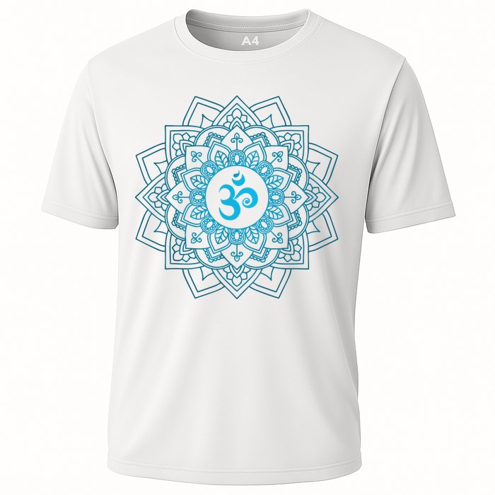 Blue Om Meditation Mandala Cooling Performance Crew T-Shirt