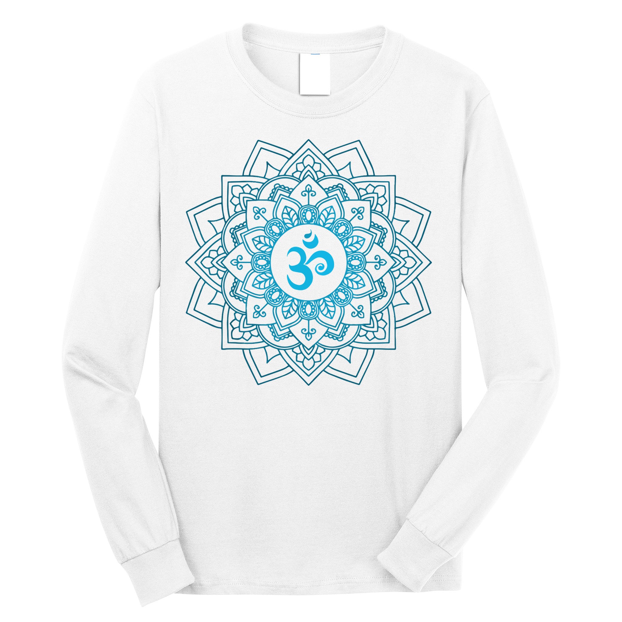 Blue Om Meditation Mandala Long Sleeve Shirt