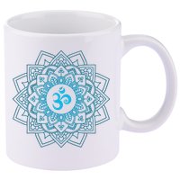Blue Om Meditation Mandala 11oz C Handle Ceramic Mug