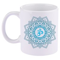 Blue Om Meditation Mandala 11oz C Handle Ceramic Mug