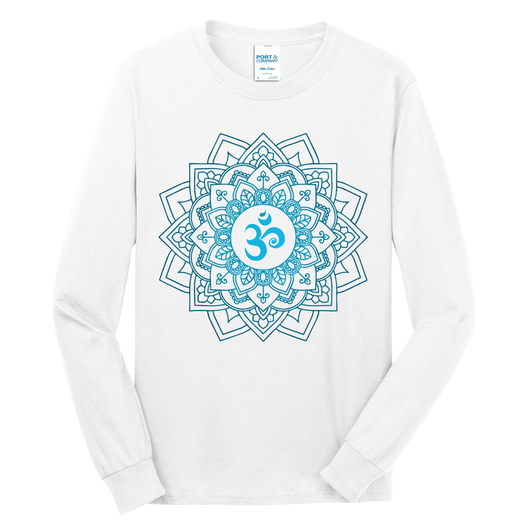 Blue Om Meditation Mandala Tall Long Sleeve T-Shirt
