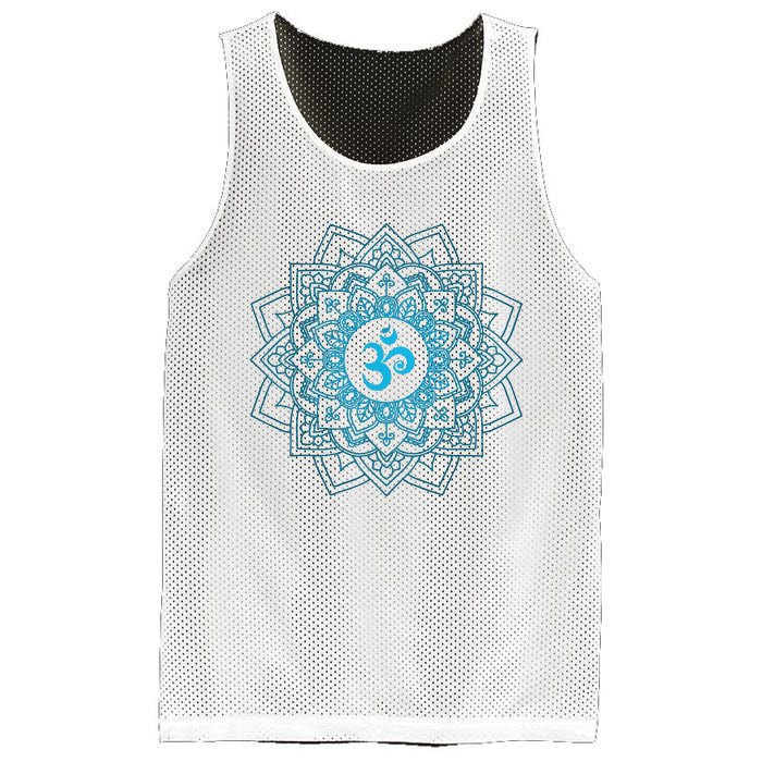 Blue Om Meditation Mandala Mesh Reversible Basketball Jersey Tank