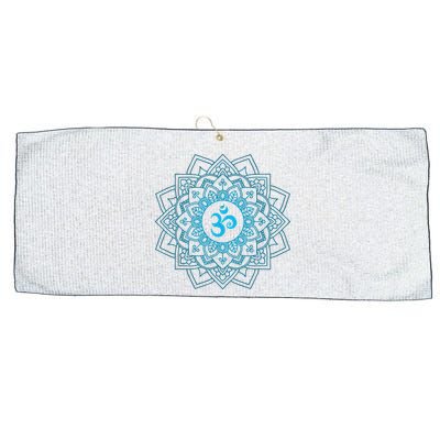Blue Om Meditation Mandala Large Microfiber Waffle Golf Towel
