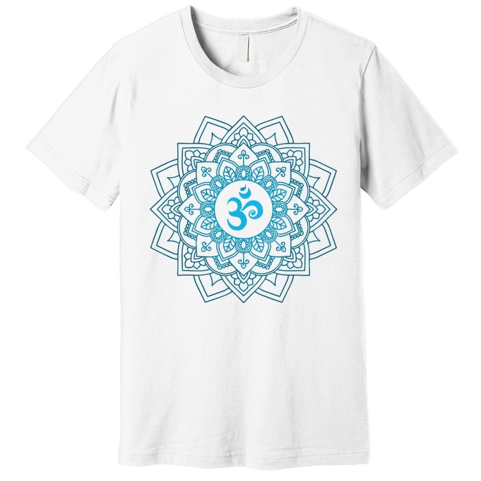 Blue Om Meditation Mandala Premium T-Shirt