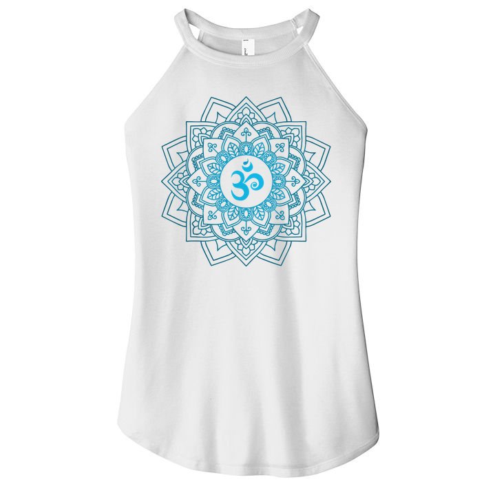 Blue Om Meditation Mandala Women's Perfect Tri Rocker Tank
