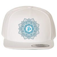 Blue Om Meditation Mandala Wool Snapback Cap