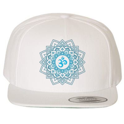 Blue Om Meditation Mandala Wool Snapback Cap