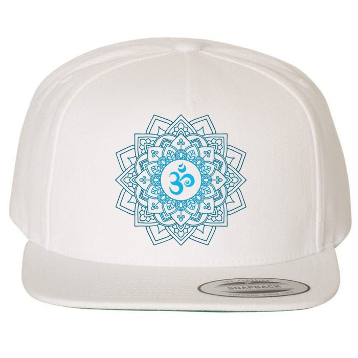 Blue Om Meditation Mandala Wool Snapback Cap