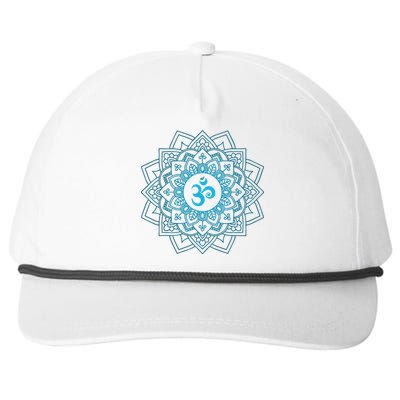 Blue Om Meditation Mandala Snapback Five-Panel Rope Hat