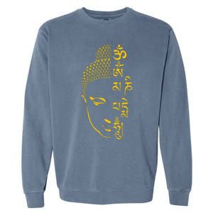 Buddha Om Mani Padme Hum Mantra Garment-Dyed Sweatshirt