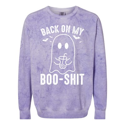 Back On My Booshit Funny Boo Ghost Halloween Costume Gift Colorblast Crewneck Sweatshirt