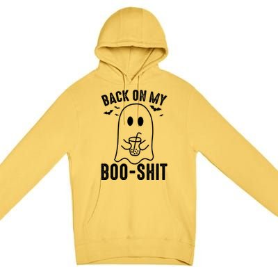 Back On My Booshit Funny Boo Ghost Halloween Costume Gift Premium Pullover Hoodie