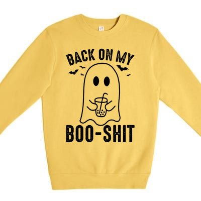 Back On My Booshit Funny Boo Ghost Halloween Costume Gift Premium Crewneck Sweatshirt