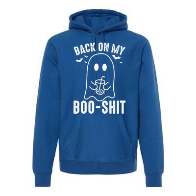 Back On My Booshit Funny Boo Ghost Halloween Costume Gift Premium Hoodie