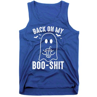 Back On My Booshit Funny Boo Ghost Halloween Costume Gift Tank Top