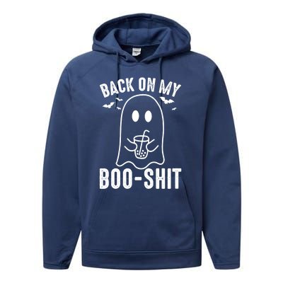 Back On My Booshit Funny Boo Ghost Halloween Costume Gift Performance Fleece Hoodie