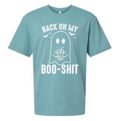 Back On My Booshit Funny Boo Ghost Halloween Costume Gift Sueded Cloud Jersey T-Shirt