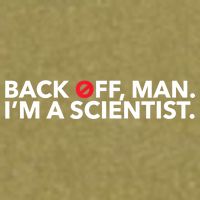 Back Off Man. I'm A Scientist. 80s Ghost Funny Quote Shirt Garment-Dyed Women's Muscle Tee