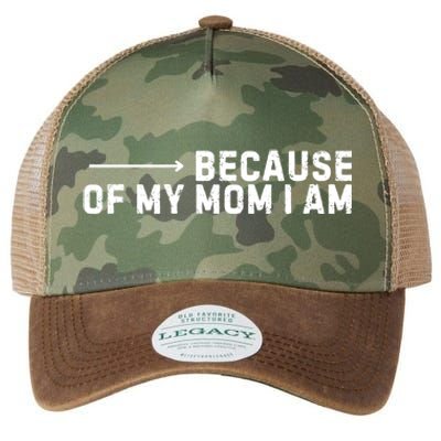 Because Of My Mom I Am MotherS Day Funny Gift For Mom Grandma Cool Gift Legacy Tie Dye Trucker Hat