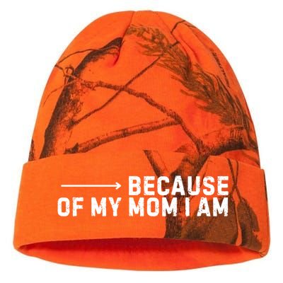 Because Of My Mom I Am MotherS Day Funny Gift For Mom Grandma Cool Gift Kati Licensed 12" Camo Beanie