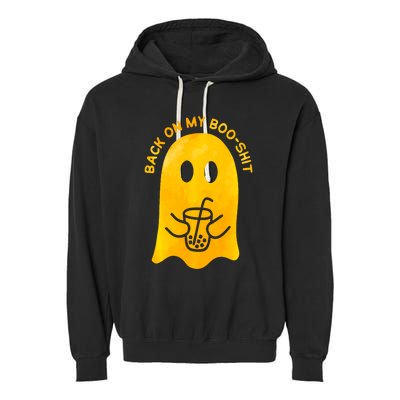 Back On My Booshit Halloween Funny Garment-Dyed Fleece Hoodie