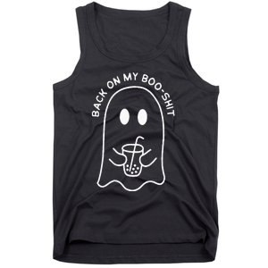 Back On My Boo Shit Funny Ghost Boo Halloween Spooky Season Tank Top