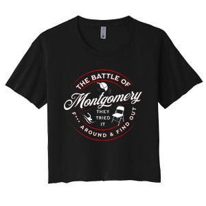 Battle Of Montgomery Riverboat Brawl White Chair Black Pride Women's Crop Top Tee