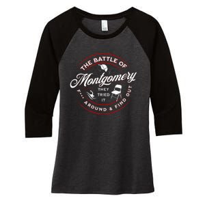 Battle Of Montgomery Riverboat Brawl White Chair Black Pride Women's Tri-Blend 3/4-Sleeve Raglan Shirt