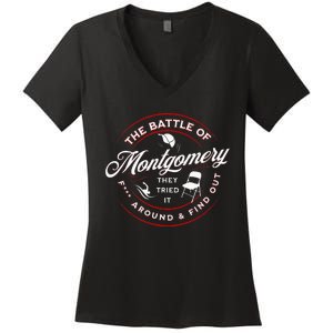 Battle Of Montgomery Riverboat Brawl White Chair Black Pride Women's V-Neck T-Shirt