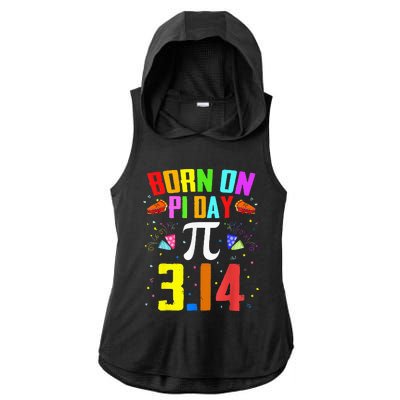 Born On March 14 Happy Pi Day Birthday Math Teacher Ladies PosiCharge Tri-Blend Wicking Draft Hoodie Tank