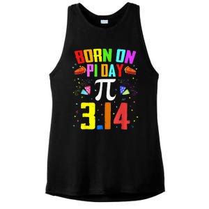 Born On March 14 Happy Pi Day Birthday Math Teacher Ladies PosiCharge Tri-Blend Wicking Tank