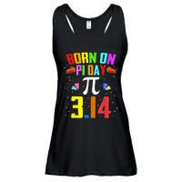 Born On March 14 Happy Pi Day Birthday Math Teacher Ladies Essential Flowy Tank