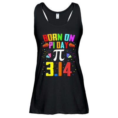 Born On March 14 Happy Pi Day Birthday Math Teacher Ladies Essential Flowy Tank