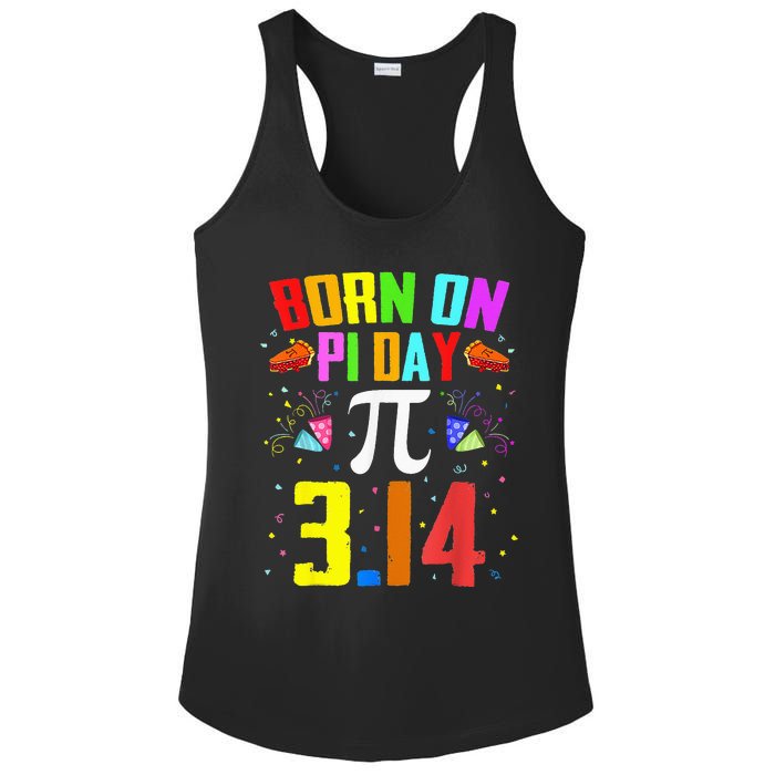 Born On March 14 Happy Pi Day Birthday Math Teacher Ladies PosiCharge Competitor Racerback Tank