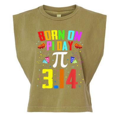 Born On March 14 Happy Pi Day Birthday Math Teacher Garment-Dyed Women's Muscle Tee