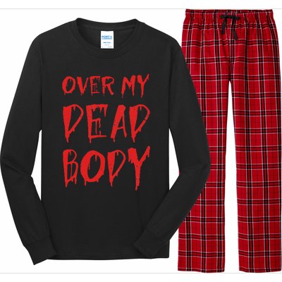 Bloody Over My Dead Body Funny Halloween Costume Women Long Sleeve Pajama Set