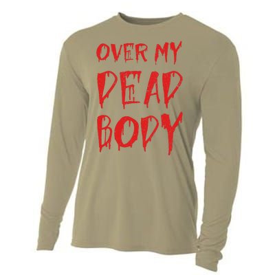 Bloody Over My Dead Body Funny Halloween Costume Women Cooling Performance Long Sleeve Crew