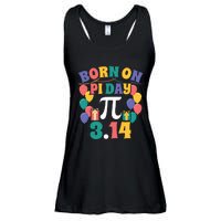 Born On March 14 Happy Pi Day Birthday Math Teacher Gift Ladies Essential Flowy Tank